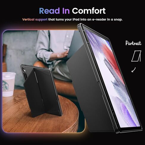 حافظة INFILAND لجهاز Samsung Galaxy Tab S9/S9 FE 5G(10.9/11.0 بوصة) - [مسند فائق الثبات] - دعم رأسي وأفقي، حافظة واقية متينة رفيعة لجهاز Samsung Galaxy Tab، رمادي داكن in Kuwait