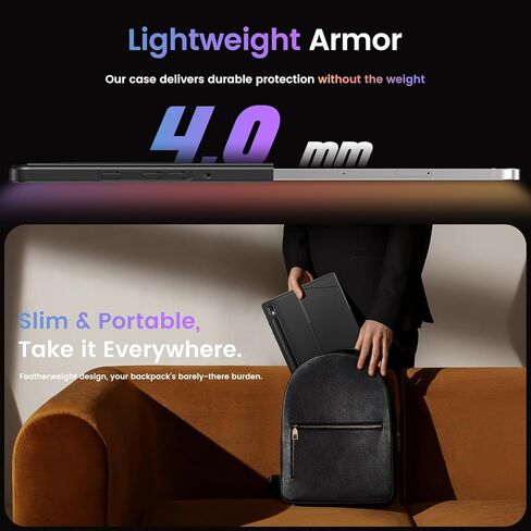 حافظة INFILAND لجهاز Samsung Galaxy Tab S9/S9 FE 5G(10.9/11.0 بوصة) - [مسند فائق الثبات] - دعم رأسي وأفقي، حافظة واقية متينة رفيعة لجهاز Samsung Galaxy Tab، رمادي داكن in Kuwait