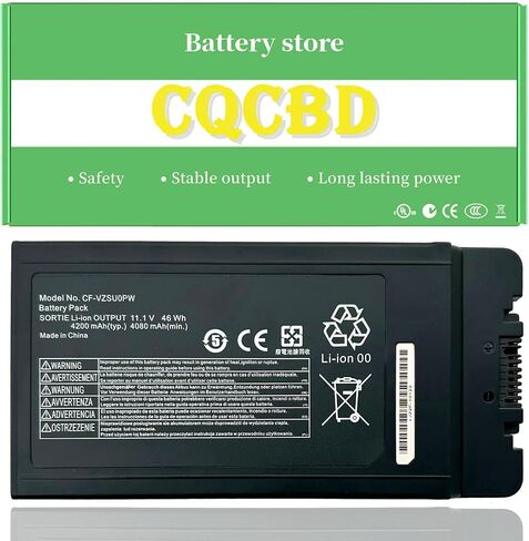 بطارية كمبيوتر محمول CQCBD CF-VZSU0PW لباناسونيك TOUGHBOOK CF-54 CF-54F0961NE CF-54 Mk1 Series CF-VZSU0LW CF-VZSU0PR CF-VZSU0GW (11.1V 46Wh/4200mAh) in Kuwait