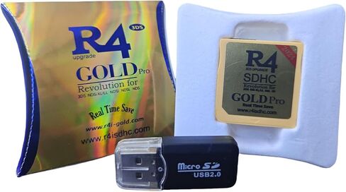 2024 R4 SDHC Gold Pro Card Dual Core Revolution Cartridge, NO Timebomb, for New 2DS/3DS/LL/XL NDSL NDSI, Include Card Adapter & 16GB MicroSD TF Card in Saudi Arabia