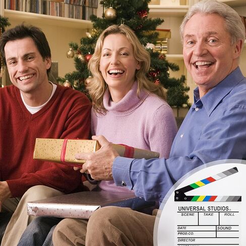 MCPINKY White Movie Clapboard, Wooden Clapper Board Rainbow Color Professional Film Slate for Film Props Director in Kuwait