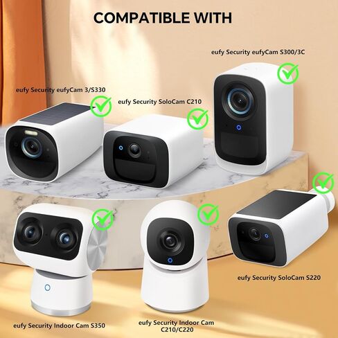 كابل طاقة 25 قدم لـ eufy SoloCam S220، C210، كابل تمديد الطاقة لـ eufyCam 3/S330، 3C/S300، سلك شحن مسطح مقاوم للطقس لكاميرا eufy Indoor Cam S350/C220/C210، للاستخدام الداخلي والخارجي in Kuwait