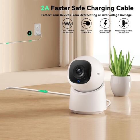 كابل طاقة 25 قدم لـ eufy SoloCam S220، C210، كابل تمديد الطاقة لـ eufyCam 3/S330، 3C/S300، سلك شحن مسطح مقاوم للطقس لكاميرا eufy Indoor Cam S350/C220/C210، للاستخدام الداخلي والخارجي in Kuwait