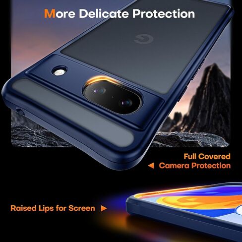 حافظة TOCOL لهاتف Google Pixel 8a، [حماية كاملة مطورة للكاميرا] مع واقي شاشة مكون من قطعتين، [حماية ضد الصدمات] ظهر صلب شفاف غير لامع لهاتف Pixel 8a، أسود in Saudi Arabia
