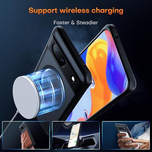 حافظة TOCOL لهاتف Google Pixel 8a، [حماية كاملة مطورة للكاميرا] مع واقي شاشة مكون من قطعتين، [حماية ضد الصدمات] ظهر صلب شفاف غير لامع لهاتف Pixel 8a، أسود in Saudi Arabia