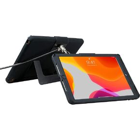 Security Tablet Case – CTA’s Security Case with Kickstand, Rugged Silicone Jacket, and Anti-Theft Galvanized Steel Cable for iPad 7th/ 8th/ 9th Gen 10.2"