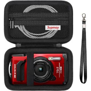 Hard Carrying Case for Olympus Tough TG-7/ TG-6 Shockproof and Waterproof Digital Camera, Travel Case with Zipper Mesh Pocket for USB Cable, SD Card, Battery and Other Accessories, Black