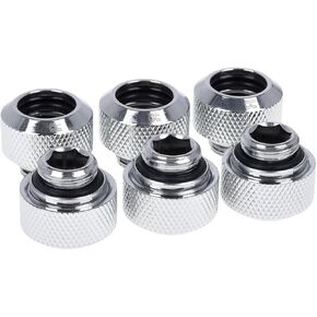 Alphacool 17376 Eiszapfen 13mm HardTube compression fitting G1/4 - knurled - chrome sixpack Water cooling Fittings