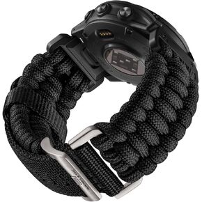 Compatible with Garmin Instinct Watch Band - Survival Paracord Woven Nylon Strap Quick Fit 22mm Watch Band for Fenix E/8/7/6/5/Forerunner 965/955/945/935/745/Epix 2/Approach S70/S62/S60