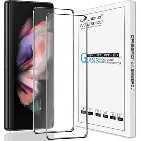 Orzero (2 Pack Tempered Glass Screen Protector Compatible for Samsung Galaxy Z Fold 3 5G (Not for Z Flip 3 5G), Smaller Version (Case Friendly) 9H High Definition Bubble-Free