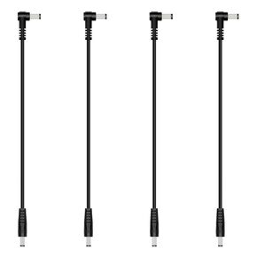Fancasee (4 Pack 1 ft 5.5mm x 2.5mm Male to Male 90 Degree Right Angle DC Power Adapter Cable Cord for IP Camera CCTV Surveillance Security Camera LED Strip DVR Router Invoice Printer