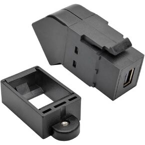 Tripp Lite Mini DisplayPort to DisplayPort Keystone/Panel Mount Angled Adapter (F/F), All-in-One, MDP to DP, Black (P169-000-KPA-BK)