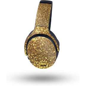 MightySkins Glossy Glitter Skin Compatible with Skullcandy Crusher ANC 2 - Gold Dazzle | Protective, Durable High-Gloss Glitter Finish | Easy to Apply
