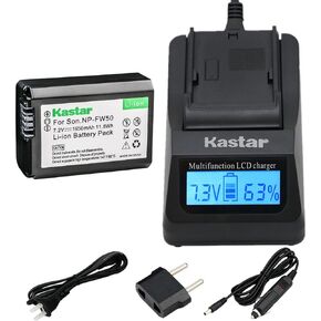 Kastar Fast Charger and NP-FW50 Battery (1X) for Sony BC-VW1 BC-TRW Alpha 7 a7 a7R a3000 a5000 a6000 NEX-3 3N NEX-5 5N 5R 5T NEX-6 NEX-7 NEX-C3 NEX-F3 SLT-A33 A35 A37 A55V DSC-RX10 Camera