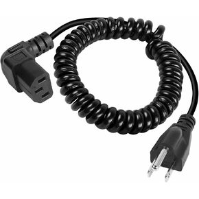 GELRHONR Retractable 3 Prong AC to C13 Power Cord,IEC320 C13 to NEMA 5-15P Universal Power Cable for Notebook Computers, TV, Monitors - Maximum Tensile Length-5 Ft (Black - C13)