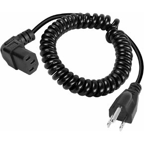 GELRHONR Retractable 3 Prong AC to C13 Power Cord,IEC320 C13 to NEMA 5-15P Universal Power Cable for Notebook Computers, TV, Monitors - Maximum Tensile Length-5 Ft (Black - C13)