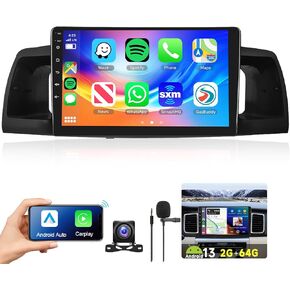 ستيريو سيارة 2G+64G لسيارة Toyota Corolla EX 2007-2012 مع Carplay Android Auto، راديو سيارة بشاشة تعمل باللمس 9 بوصة، Android 13/Bluetooth/GPS/WiFi/HiFi Audio/SWC/USB/HD كاميرا احتياطية in Saudi Arabia