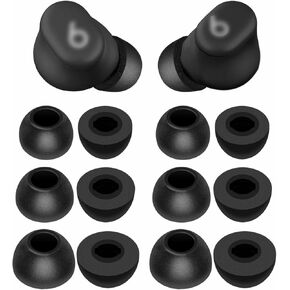 for Beat Solo Buds Memory Foam Tips, Replacement S/M/L No Silicone Pain Comfortable Noise Reduce Ear Tips Accessories Compatible with Beats Solo Buds 2024 Release - Black