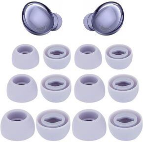 Earbud Tips Replacement Earbud Tips Earbud Replacement Tips Headphone Earbud Tips Earbud Covers Ear Bud Replacement Pieces Silicone Compatible with Samsung Galaxy Buds Pro Black Silver 6 Pairs SML