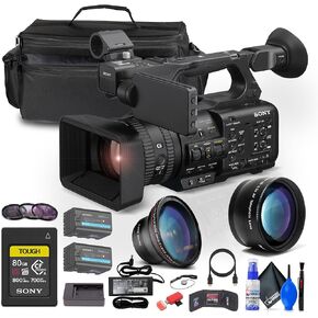 Sony HXR-NX800 4K HDR 1" Sensor NXCAM Camcorder (HXR-NX800) 80GB CFexpress Card + BP-U35 Battery + Large Case + Telephoto Lens + Card Reader + Filter Kit + Wide Angle Lens + More (Renewed)
