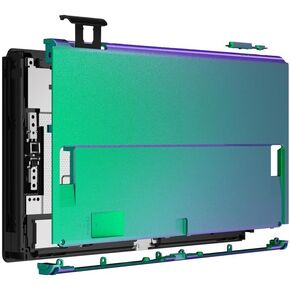 لوحة خلفية باللون الأخضر والأرجواني الشديد من الحرباء لمفتاح OLED، غلاف بديل ناعم الملمس يمكنك صنعه بنفسك لوحدة تحكم Nintendo Switch OLED - غلاف JoyCon ومسند غير متضمنين