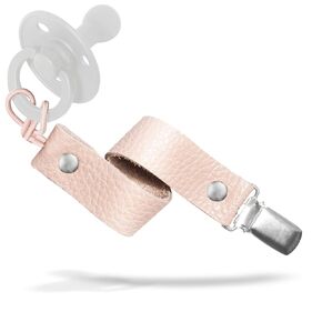 Giga Pack of 2 Baby Pacifier Clips are Handmade with 100percent Natural Leather Material and Our Product which has Prevents The Little Ones' Pacifiers Small Toys and teether Dark Brown and White