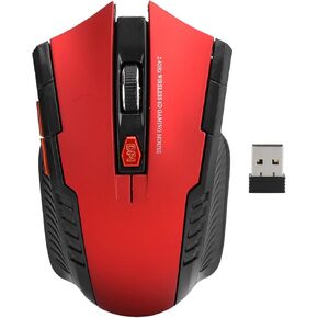 Mouse 2.4G 3 Levels of Adjustable Resolution Optical Computer External Device with USB Receiver 4Way Scroll Wheel Moves Fashion Suitbale for Gaming and Office(Red) in Kuwait