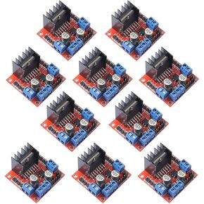 DEVMO 10 Packs L298N Motor Drive Controller Board Module Dual H Bridge DC Stepper Compatible with Ar-duino Electric Projects, Smart Car Robot