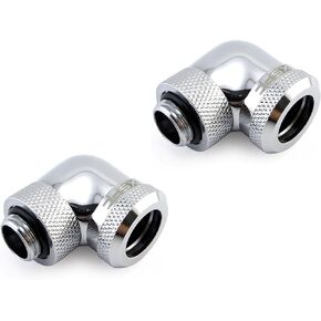 XSPC G1/4" to 14mm Rigid Tubing Fitting V2, 90 Degree Rotary, Black Chrome, 2-pack in Kuwait