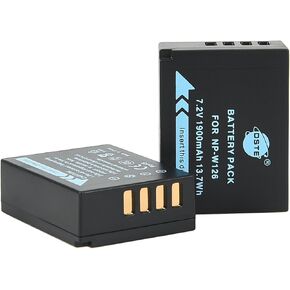 DSTE® 2X NP-W126 NP-W126S Replacement Li-ion Battery for Fujifilm Finepix HS30 HS30EXR HS33EXR HS50EXR X-A1 X-E1 X-E2 X-E2S X-M1 X-PRO 1 X-PRO 2 X-T1 X-T10 X-A2 Camera