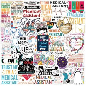 Nurse Stickers Medical Assistant Stickers Gifts for Nurse Doctor Adults, Kechup Nursing Stickers 55PCS Nurse Accessories Stickers for Water Bottles Laptop Vinyl Waterproof Nurse Day Stickers