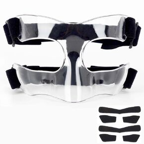 Nose Guard for Sports, Broken Nose, Adustable Face Mask with Foam Padding for Men and Women,Adult,Basketball,Baseball,Football,Softball Face Guard(Black Full Face)