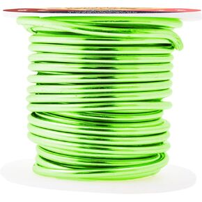 Mandala Crafts 1mm 18 Gauge Lime Green Anodized Aluminum Wire for Sculpting, Armature, Jewelry Making, Gem Metal Wrap, Garden, Colored and Soft, 1 Roll 100 FT