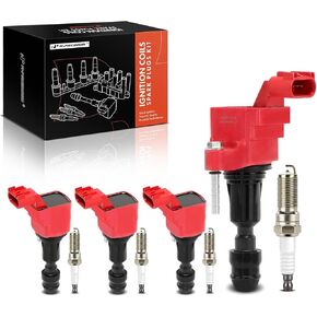 A-Premium Ignition Coil Pack and Iridium Spark Plugs Compatible with Chevrolet Equinox, Malibu & Pontiac G5 Solstice & Saturn Aura & GMC Terrain & Saab 9-5 & Buick LaCrosse, Verano, Regal, 4-PC Set