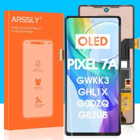 OLED for Google Pixel 7a Screen Replacement Kit Pixel 7a LCD Display Digitizer GWKK3 Touch Screen Assembly Repair Parts for GHL1X G0DZQ G82U8(Black)