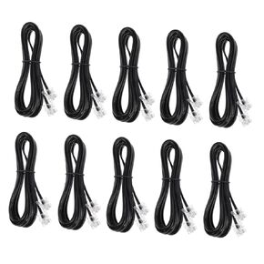 SHOWERORO 10 Pcs Four Core Telephone Line Rj11 Cable Phone Cord Telephone Cord Connecting Wire for Telephone Extension Cord Flat Plug Phone Cable Connector Pure Copper Universal