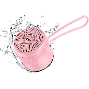 EWA A119 Mini Bluetooth Speaker with Lanyard, Small Speaker with Bass Radiator, IPX7 Waterproof, Tiny but Powerful, Cute Metal Wireless Portable Speaker (Rose-Gold)