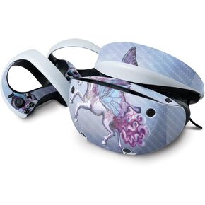 MightySkins Carbon Fiber Skin Compatible with Sony Playstation VR2 - Lilac Unicorn | Protective, Durable Textured Carbon Fiber Finish | Easy to Apply & Change Styles | Made in The USA
