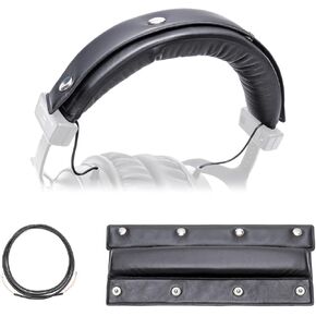 Replacement Headband Cover + Cable Kit Compatible with Beyerdynamic DT770 DT860 DT880 DT880PRO DT990 DT790 DT990 HS200 HS400 MMX 300 2nd Gen - Premium Comfort Upgrade Kit with Bonus Cable