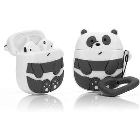 Silicone Funny Case Cover Compatible for Apple Airpods 1&2[Cute Animal Design](Small Brown Bear)