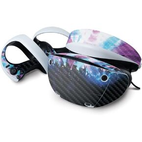 MightySkins Carbon Fiber Skin Compatible with Sony Playstation VR2 - Dj Festival | Protective, Durable Textured Carbon Fiber Finish | Easy to Apply & Change Styles | Made in The USA