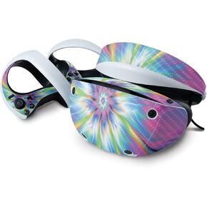 MightySkins Carbon Fiber Skin Compatible with Sony Playstation VR2 - Prismatic Vortex | Protective, Durable Textured Carbon Fiber Finish | Easy to Apply | Made in The USA