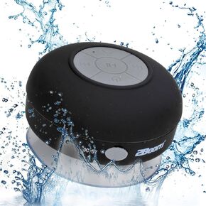 Aqua Jam Portable Bluetooth Wireless Water Resistant Shower Speaker with Suction Cup Black