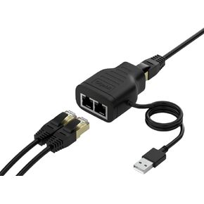 1000Mbps Portable Ethernet Splitter ultra-high-speed LAN/Internet ports All ports share The Internet at The same time RJ45 Network Expansion Connector USB C Powering Gigabit Switches (1 to 2)
