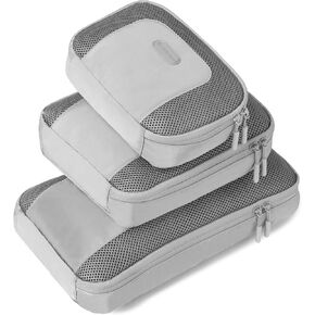 Travelon Pi Never Lost Set of 3 Packing Cubes, BlackBerry