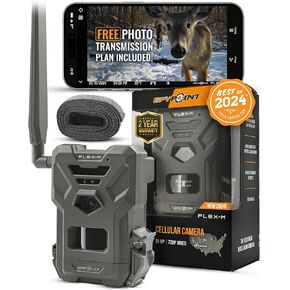 SPYPOINT FLEX-M Cellular Trail Camera | Best Value in Hunting Accessories | No Wifi Needed & GPS-Enabled | Night Vision | Dual-Sim LTE Connectivity | IP65 Waterproof | 28MP Photos, 720p Videos + Sound