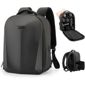 حقيبة ظهر للكاميرا صلبة، حقيبة كاميرا كبيرة مقاومة للماء للتصوير الفوتوغرافي مع حجرة كمبيوتر محمول مقاس 15.6 بوصة، حقيبة كاميرا للسفر للمصورين والنساء والرجال لكاميرا Canon Nikon Sony DSLR SLR بدون مرآة in Kuwait