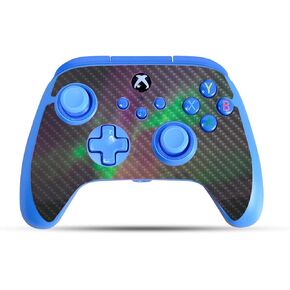 Carbon Fiber Gaming Skin Compatible with PowerA Xbox Series X|S Enhanced Wired Controller - Aurora Borealis - Premium 3M Vinyl Protective Wrap Decal Cover | Crafted in The USA by MightySkins