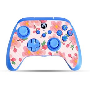 Carbon Fiber Gaming Skin Compatible with PowerA Xbox Series X|S Enhanced Wired Controller - Lilies in Bloom - Premium 3M Vinyl Protective Wrap Decal Cover | Crafted in The USA by MightySkins