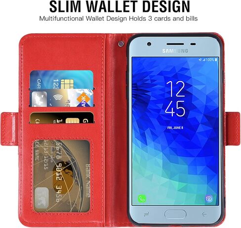 Asuwish متوافق مع هاتف Samsung Galaxy J3 Orbit J 3 Star 2018 3J Achieve جراب محفظة وواقي شاشة زجاجي وحامل بطاقة قلاب وغطاء هاتف خلوي لهاتف Glaxay J3V V 3rd Gen SM J337A J337V J337 أرجواني in Saudi Arabia